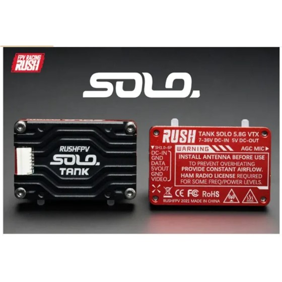 Rush Solo Tank 5.8G 1.6W 2.5w MAX VTX FPV Drone Video Transmitter CNC Shell Long Range RC Racing Dron RushFPV FPV Part Accessory